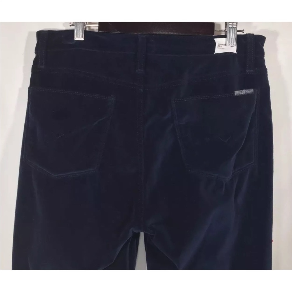 New Hudson Brix Velvet Jeans Navy Ankle Cropped Boot Cut Pant High Rise - Picture 4 of 6